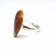 Silver Color Ring With Honey And Green Color Baltic Amber Size Adjustable
