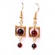 Gold Color Dangle Earrings With Cherry Baltic Amber 