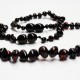 Polished Baroque Style Cherry Baltic Amber Teething Necklace / Bracelet Set