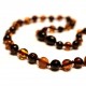 Polished Baroque Style Cognac/Cherry  Amber Baby Teething Necklace