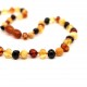 Polished Baroque Style Multi-color Amber Baby Teething Necklace
