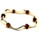 Bracelet With Polished Baroque Style Dark Cognac Baltic Amber 