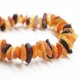 Raw Split Style Multi color Baltic Amber Adult Healing Bracelet Elastic