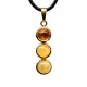 Gold plated silver pendant with amber beads