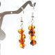 Polished Baroque Style Light Cognac Baltic Amber Dangle Earrings 