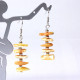 Raw Royal - Milky Baltic Amber Nuggets Dangle Earrings 