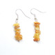 Raw Milky Baltic Amber Nuggets Dangle Earrings 