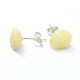 Baltic Amber Royal Milky Color 925 Sterling Silver Stud Earrings "ROSE"
