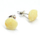 Baltic Amber Royal Milky Color 925 Sterling Silver Stud Earrings "ROSE"