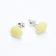 Baltic Amber Royal Milky Color 925 Sterling Silver Stud Earrings "ROSE"