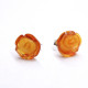 Baltic Amber Honey Color 925 Sterling Silver Stud Earrings "ROSE"