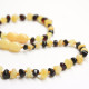 Polished Baroque Style Cherry / Milky Baltic Amber Teething Necklace / Bracelet Set