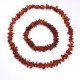 Polished Chips Style Light Cognac Baltic Amber Teething Necklace / Bracelet Set