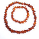 Polished Chips Style Light Cognac Baltic Amber Teething Necklace / Bracelet Set