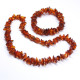 Polished Chips Style Light Cognac Baltic Amber Teething Necklace / Bracelet Set