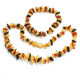Polished Chips Style Multicolored Baltic Amber Teething Necklace / Bracelet Set
