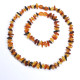Polished Chips Style Multicolored Baltic Amber Teething Necklace / Bracelet Set