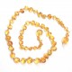 Polished Baroque Style Light Honey Amber Baby Teething Necklace