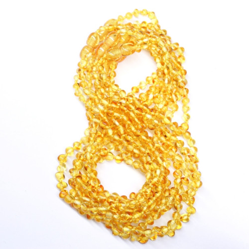 Lot of 10 Polished Baroque Style Lemon Amber Baby Teething Necklace