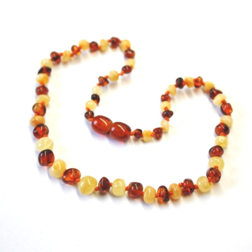 Polished Baroque Style Milky/Cognac Amber Baby Teething Necklace