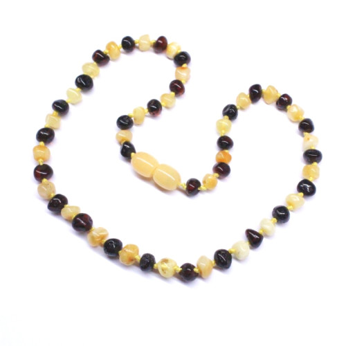 Polished Baroque Style Milky/Cherry  Amber Baby Teething Necklace