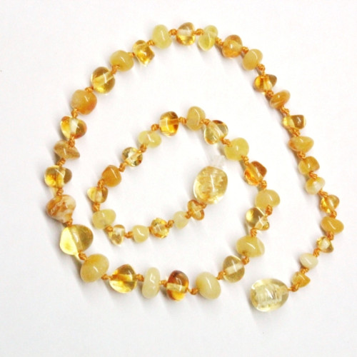 Polished Baraque Style Milky/Lemon Amber Baby Teething Necklace