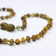 Polished Baroque Style Light Green Amber Baby Teething Necklace