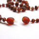 Unpolished Baroque Style Dark Cognac Color Baltic Amber Teething Necklace