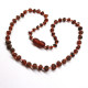 Unpolished Baroque Style Dark Cognac Color Baltic Amber Teething Necklace