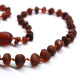 Unpolished Baroque Style Dark Cognac Color Baltic Amber Teething Necklace