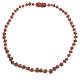 Unpolished Baroque Style Dark Cognac Color Baltic Amber Teething Necklace