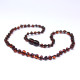 Polished Baroque Style Dark Cognac Teething Necklace