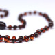 Polished Baroque Style Dark Cognac Teething Necklace