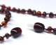Polished Baroque Style Dark Cognac Teething Necklace