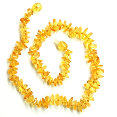 10 Polished Split Style Lemon Amber Baby Teething Necklaces