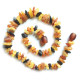 10 Raw Split Style Multi-color Baltic Amber Teething Necklace