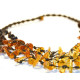 5-Line Beads Multi-color Baltic Amber Necklace "RAINBOW"