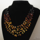 5-Line Beads Multi-color Baltic Amber Necklace "RAINBOW"