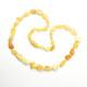 Polished Bean Style Royal Milky Baltic Amber Adult Necklace