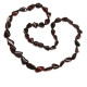 Polished Bean Style Cherry color Baltic Amber Adult Necklace