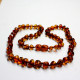 Lot of 10  Polished Baraque Style Dark Cognac Color Baltic Amber Necklaces