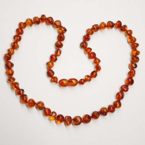 10PCS  Polished Baroque Style Light Cognac Color Baltic Amber Necklaces