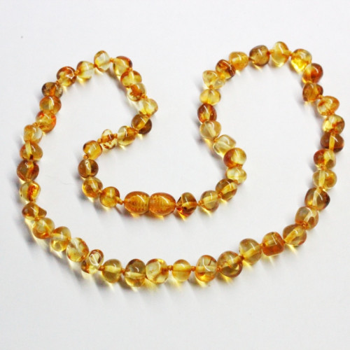 Lot of 10  Polished Baraque Style Honey Color Baltic Amber Necklaces
