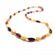 Polished Bean Shape Multicolored Baltic Amber Adult Necklace
