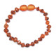 Unpolished Baroque Style Cognac Baltic Amber Teething Bracelet/Anklet