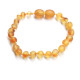 Unpolished Baroque Style Honey Baltic Amber Teething Bracelet/Anklet