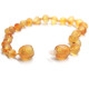 Unpolished Baroque Style Honey Baltic Amber Teething Bracelet/Anklet