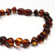Polished Baroque Style Dark Cognac Baltic Amber Adult / Mom Bracelet