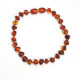 Polished Baroque Style Light Cognac Baltic Amber Adult / Mom Bracelet
