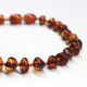 Polished Baroque Style Light Cognac Baltic Amber Adult / Mom Bracelet